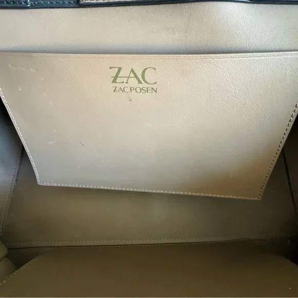 ZAC Zac Posen Leather Medium Black Satchel Bag